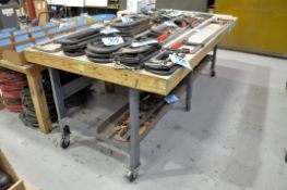 Lot-(3) Steel Work Benches on Wheels in (1) Row, (Contents Not Included)
