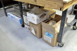 Lot-Strainers, Lids, Disposable Coveralls, Sheeting, etc. Under (1) Bench on (1) Side