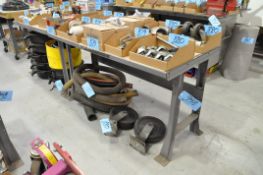 Lot-(3) Steel and (3) Wood Stationary Work Benches, (Contents Not Included)