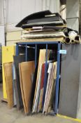 Lot-Sheet Stock Rack with Various Poly Cut Stock, Foam Padding, Etc.