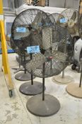 Lot-(4) Industrial Pedestal Fans in (1) Row, (Bldg 1)