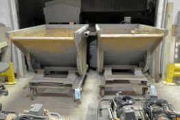 Lot-(2) Wright Self Dumping Hoppers, Portable, (Contents Not Included)