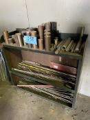 Lot-Various Drill Rod, Threaded Rod, Misc. Metal Stock with Portable Shelving Unit