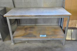 Lot-(3) Work Benches and (1) Section Shelving, (Contents Not