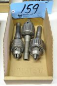 Lot-(3) Various R8 Tool Holders with Drill Chucks in (1) Box