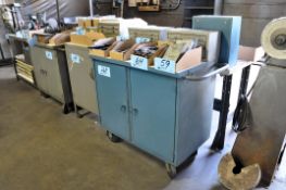 Lot-(3) Short Shop Cabinets, (1) Bench and (2) Shelving/Stands,