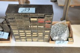 Lot-Screws, Nuts, etc. Hardware in (2) Organizer Bin Cabinets and