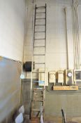 Lot-(1) Single Section 14' Aluminum Extension Ladder and (1) 4'