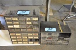 Lot-(3) Organizer Bin Cabinets Under (1) Bench