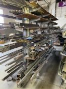 Lot-Various Brass, 6061 Aluminum, AMCO, and Copper on (1) Side of Cantilever Rack,