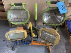 Lot of (4) Halogen Lights on Stands (110 Volt)