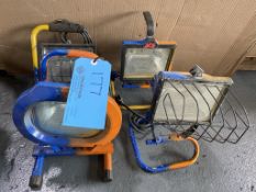 Lot of (4) Halogen Lights on Stands (110 Volt)