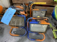 Lot of (4) Halogen Lights on Stands (110 Volt)