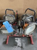 Lot of (4) Halogen Lights on Stands (110 Volt)