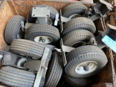 Lot of (4) Rubber Dual Wheels - Mounted to Frames