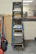 Lot-(1) Husky 6', (1) Werner 4' Fiberglass Step Ladders and (1) 2-Step Ladder