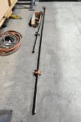 Lot-(3) Pipe Style Bar Clamps on Floor Under Bench