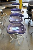 Lot-(3) Purple Stools in (1) Row
