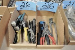 Lot-Various Snips and Pliers in (2) Boxes