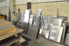 Lot-Various Alloys Sheet Metal Stock Cutoffs Along (1) Wall