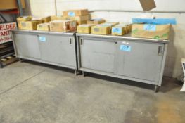 Lot-(2) Sliding Door Cabinets, (Contents Not Included), (Not to Be Removed Until Empty)