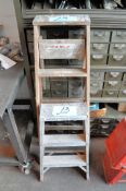 Lot-(1) 4' Wood, and (1) 2' Aluminum Step Ladders
