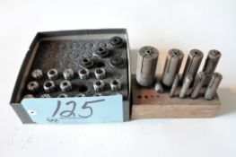 Lot-Various Collets in (1) Box and Small Stand