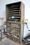 Lot-Bin Drawer/Open Bin Shelving Unit with Nuts and Bolts Hardware Contents