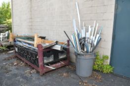 Lot-Scrap Materials with Rack and Rubbermaid Can, (Outside)