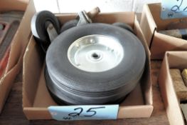 Lot-(2) Cart Wheels and (3) Caster Wheels in (1) Box
