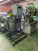 Pneu-Power 4-Post Pneumatic Cutoff Press, Sweep Type Base, Two Surge Tanks, Controls