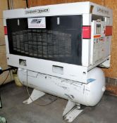 Gardner Denver Electra Saver II, 25-HP Horizontal Tank Mounted Rotary Screw Air Compressor