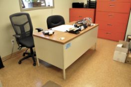 Lot-(1) Desk, (2) Chairs and (2) Lateral Files in (1) Office, (South Office)