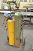 Lot-Oxygen/Acetylene Torch with Hose, Gauges, Green Tank Only and Cart (Yellow Tank Not Included)