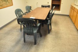 Lot-(1) 6' Folding Table with (6) Chairs, Microwave and Toaster