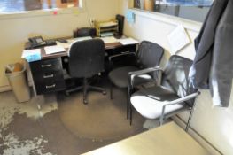 Lot-Desk and (2) Chairs, (South Office)