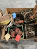 Lot of Manual Chain Fall Hooks & Chain Fall Parts