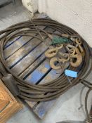 Lot of 30 Ton Lifting Cable w/ Hooks & Shackle