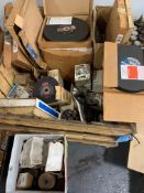 Lot of Abrasive Cut-off Wheels & Wire Brush Cups in Crate (Most New in Box)