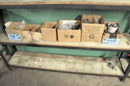 Lot-Misc. Hardware and Parts in (7) Boxes on (1) Shelf