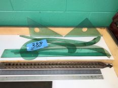 Lot-Straight Edges, Large Aluminum Triangular Square, and Radius Templates