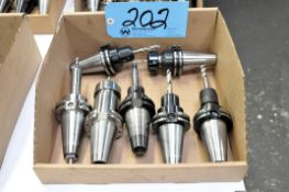 Lot-(7) CAT40 Taper Tool Holders with Cutters in (1) Box