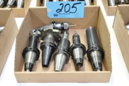 Lot-(6) CAT40 Taper Tool Holders with Cutters in (1) Box