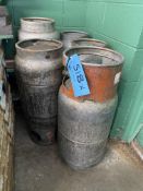 Lot of (5) Propane tanks, (1) Full, (4) Empty