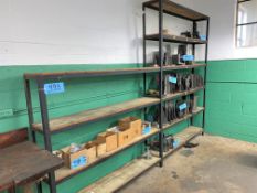 Lot-Steel Shelving and Long Work Bench