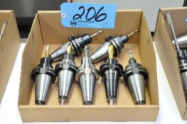 Lot-(7) CAT40 Taper Tool Holders with Cutters in (1) Box