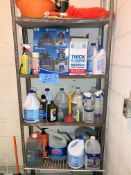 Lot-Cleanup Supplies with (2) Shelving Units, (Men's Room)
