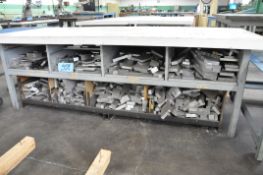 Lot-Small Aluminum Flat Bar Cutoff Stock Under (1) Table
