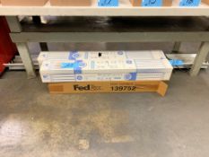 Lot-(1) 8' Fluorescent Light Fixture with Packaged Fluorescent Light Tubes Under (1) Table