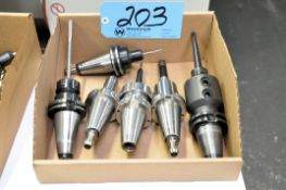 Lot-(6) CAT40 Taper Tool Holders with Cutters in (1) Box